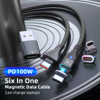 PD 100วัตต์สายแม่เหล็ก Micro USB C เพื่อพิมพ์ C เคเบิ้ล5A อย่างรวดเร็วชาร์จสายศัพท์สำหรับ 14 13ซัมซุง Xiaomi