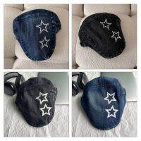 ผู้ชายผู้หญิงล้าง Denim Berets ศิลปิน Duckbill หมวก Casual Newsboy หมวก Star รูปแบบ Unisex Peaked หมวกกางเกงยีนส์หมวก