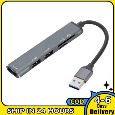 สายต่อขยายยูเอสบีฮับยูเอสบีแยกตัวแปลงแบบหลายพอร์ต1 USB 3.0 2.0 USB 2 USB พร้อมการ์ดรีดเดอร์ SD TF สำหรับโน็คบุคตั้งโต๊ะชิ้น