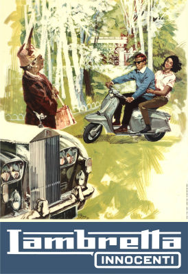 โปสเตอร์ Lambretta แลมเบรตต้า โปสเตอร์ติดผนัง ของแต่งบ้าน ของตกแต่งห้องนอน Vespa 77poster