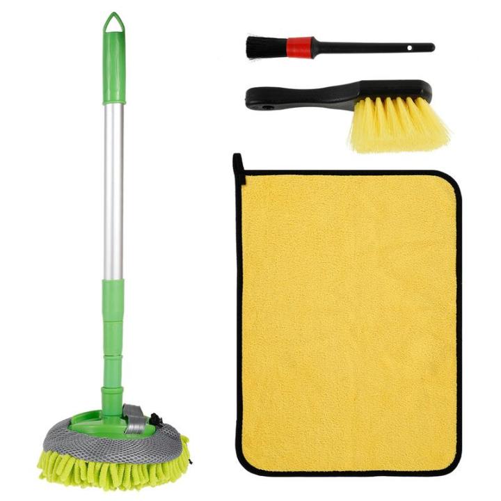 4pcs-car-wash-mop-mitt-kit-long-handle-car-wash-brush-kit-180-rotation-telescopic-car-detailing-brush-car-wash-brush-kit-telescopic-car-wash-mop-mitt-rv-wash-mop-mitt-xinanhome