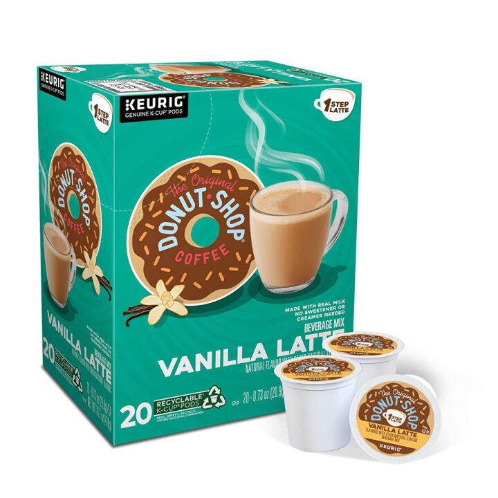 The Original Donut Shop Vanilla Latte, Single-Serve Keurig K-Cup Pods ...