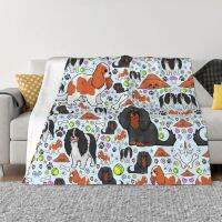 Love Black And White Cavalier King Charles Spaniel Blanket Flannel Fleece Pink Pet Dog Lovers Throw Blankets Bedroom Sofa Quilt