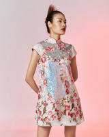 PENONY MANDARIN DRESS - SEQUIN FLORAL