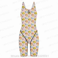 Girl Training Racing ชุดว่ายน้ำ Girl Comitive Swimsuits Summer Pool Professional Comition Knee Length Bodysuits