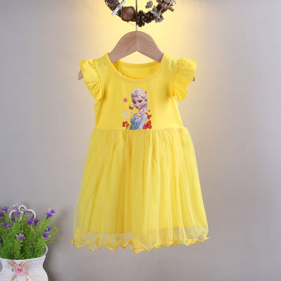 1-5Y Baby Girls Elas Butterfly Dress Frozen Princess Short Dress NEW DESIGN 2022 Ready Stock Baju