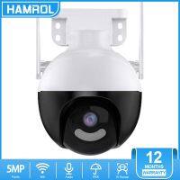 Hamrol UHD 5MP PTZ WiFi Camera Auto Tracking 3MP 5X Digital Zoom Ai Human Detection Color Night Vision CCTV Camera Connect to Cellphone