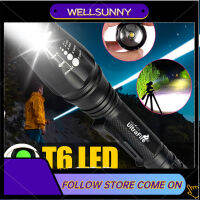 Wellsunny ไฟฉายกันน้ำของแท้ไฟฉาย T6 100000LM ไฟฉุกเฉินสามารถชาร์จได้ไฟ LED พลังสูง18650ไฟทำงานแบตเตอรี่กันน้ำแบบพกพาไฟขนาดเล็กกลางคืน