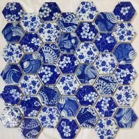 100g Ceramic Mosaic Tiles Hexagonal Stones DIY Arts Mosaic Making for Crafs Hobby Arts Home Wall Decor