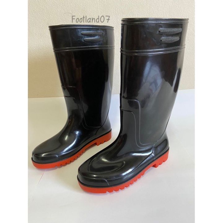 รองเท้าบูทกันน้ำ-รองเท้าบูทยาง-ตรา-bowling-hitech-รุ่น-898-สีดำพื้นส้ม-สูง14นิ้ว-รองเท้าบูทยางกันน้ำ-รองเท้ากันน้ำท่วม
