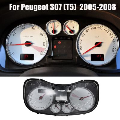 Car Instrument Tachometer Assembly 6105H0 9659797780 for Peugeot 307 (T5)05-08 LCD Speedometer Gauge Cluster Combination