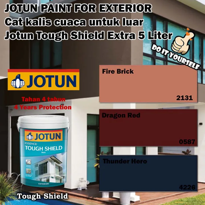 Jotun Tough Shield Exterior Paint 5 Liter Fire Brick 2131 / Thunder