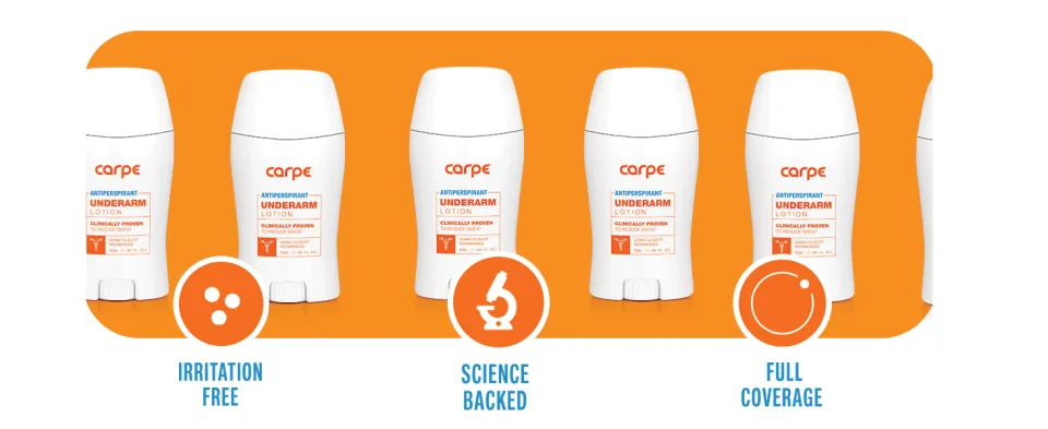 Carpe Underarm Antiperspirant and Deodorant, Clinical strength