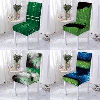 【CW】 Football Sports Style Elastic Dining Chair Covers Covers For Armchairs Chair Cover Stretch English Letters Pattern Dining Covers