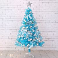 Blue Christmas Pine Tree with Decorations Size 1.2-2.1m ต้นคริสมาส สีฟ้า รวม ของตกแต่ง และ ไฟตกแต่ง ต้นสน คริสมาส