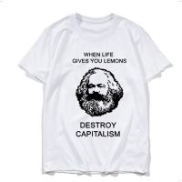 [S-5XL]เสื้อยืดแขนสั้น ผ้าฝ้ายแท้ พิมพ์ลาย Marx Gives you Lemons Carl Marx สําหรับผู้ชาย และผู้หญิง 2023  T55G