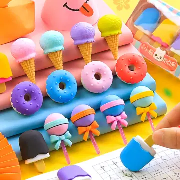 FunErasers-Food Puzzle Pencil Erasers for Kids (4 Pcs Random