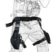 Universal Drop Leg Holster ชุดเข็มขัด9มม. Triple นิตยสารกระเป๋าทหารล่าสัตว์ขวามือยุทธวิธีต้นขา Bag