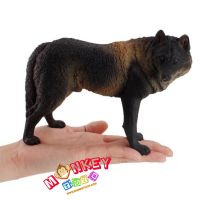 Monkey Toys - โมเดลสัตว์ Wolf หมาป่า ดำ ขนาด 18.00 CM (จากหาดใหญ่)