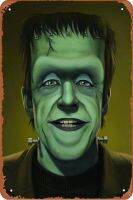 Herman Munster โลหะน่าขันเครื่องตกแต่งฝาผนังย้อนยุคโลหะป้ายดีบุกแปลกใหม่สำหรับบ้านถนนบาร์ร้านอาหารร้านกาแฟป้ายโลหะขนาด12X8นิ้วของขวัญป้ายร้านค้า