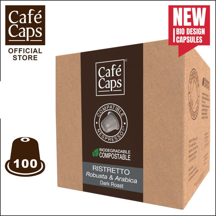 cafecaps-แคปซูลกาแฟ-nespresso-compatible-ristretto-1-กล่อง-x-100-แคปซูล-กาแฟคั่วเข้ม-สไตล์อิตาเลียน-ผลิตจากเมล็ดกาแฟอาราบิก้าและโรบัสต้า-แคปซูลกาแฟใช้ได้กับเครื่อง-nespresso-เท่านั้น