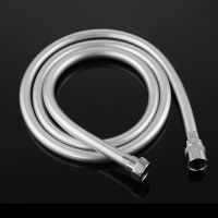 1.2M 1.5M 2M PVC High Pressure Silver PVC Smooth Shower Hose for Bath Handheld Shower Head Flexible Hose G1/2 Universal Interfac Valves