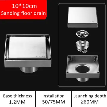 Thick Stainless Steel Anti-odor Square Floor Drain Waste Drain Cover Hotel  Bathroom Shower Drain 10
