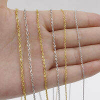 [COD] จุดเตาสแตนเลสชุบด้วยไฟฟ้า 18k ทองข้ามห่วงโซ่สร้อยคอ Cable Chains necklace60cm