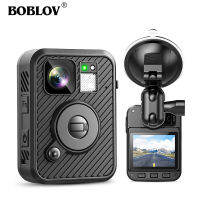 BOBLOV กล้องกีฬาขนาดเล็ก F2 HD 2K Wifi พร้อม GPS 1440P 128GB ทำงานได้10H หน้าจอคู่120 ° มุมจับการเคลื่อนไหวกล้องตำรวจดีวีอาร์วิดีโอเครื่องบันทึกเสียงกล้องตํารวจติดรถยนต์สำหรับ Vlogging