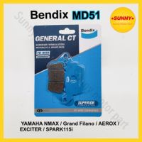 ( Pro+++ ) สุดคุ้ม ผ้าเบรคหน้า BENDIX (MD51) แท้ สำหรับรถมอเตอร์ไซค์ YAMAHA NMAX / Grand Filano / AEROX / EXCITER / SPARK115i ราคาคุ้มค่า ผ้า เบรค รถยนต์ ปั้ ม เบรค ชิ้น ส่วน เบรค เบรค รถยนต์