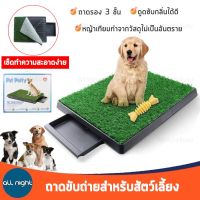 ถาดขับถ่ายสำหรับสัตว์เลี้ยง ถาดฉี่ ถาดรอง ถาดหญ้าเทียม แบบ 3 ชั้น ดูดซับกลิ่นได้ดี ไม่เป็นอันตรายต่อสัตว์เลี้ยง