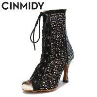 CINMIDY New Womens Summer Short Boots Latin Dance Shoes  Stripper For Womens Boots Ballroom Dancing Shoes Sexy Party Shoes