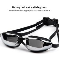 Myopia Swimming Goggles Anti-fog Swimming Glasses Waterproof Swim Eyewear Electroplated Diving 150-600 Degrees Glasses Goggles