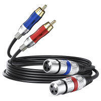 Xlr คู่3-Pin หญิงเพื่อ Rca ตัวผู้คู่สายออดิโอ Xlr คู่กับสายเชื่อมต่อสายแพทช์ปลั๊ก Rca คู่