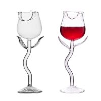 Fancy Red Wine Goblet Exquisite Rose Wine Glasses Clear Crystal Champagne Flutes Cool Drinking Glasses Red Wine Glass 180ml