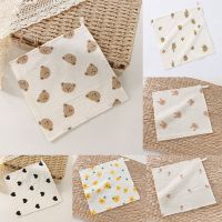 【CW】 1pc Cotton Gauze Baby Face Cartoon Muslin Newborn Burp 4 Layers Thick Kids Handkerchief Washcloth