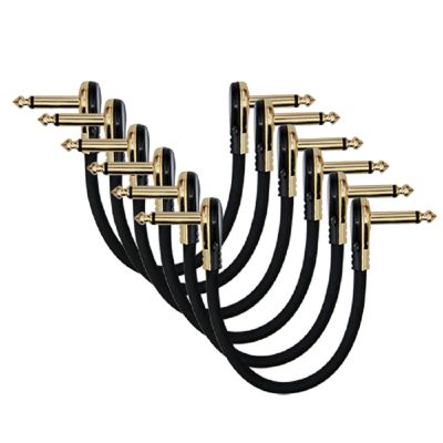6PCS Guitar Patch Cables Right Angle 1/4 Guitar Cable for Guitar Effect Pedals