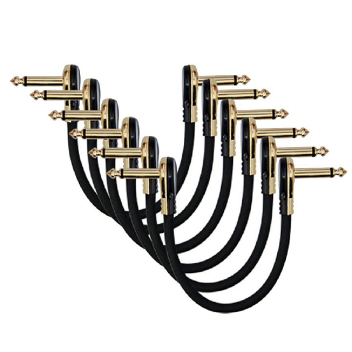 6pcs-guitar-patch-cables-right-angle-1-4-guitar-cable-for-guitar-effect-pedals