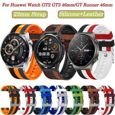 [ร้อน] ใหม่ซิลิโคน + หนัง22Mm สมาร์ทวอท์ชสายสำหรับ Huawei นาฬิกา GT3 GT 3 46Mm สายรัดข้อมือ GT 2 GT2 Pro ชาย Correa สร้อยข้อมือ