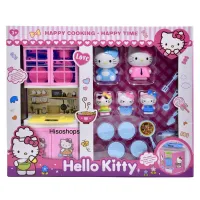 SET HELLO KITTY บ้านคิตตี้ห้องครัว พร้อมโมเดลคิตตี้ 5 ตัว และอุปกรณ์ทำอาหาร สีสันสดใสสวยงามน่าเล่นมากๆค่ะ TOY WORLD ชมพู