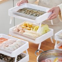 Kitchen Storage Rack Foldable Multilayer Drainage Hot Pot Dish Vegetable Rack Household Plastic Kitchen Shelves