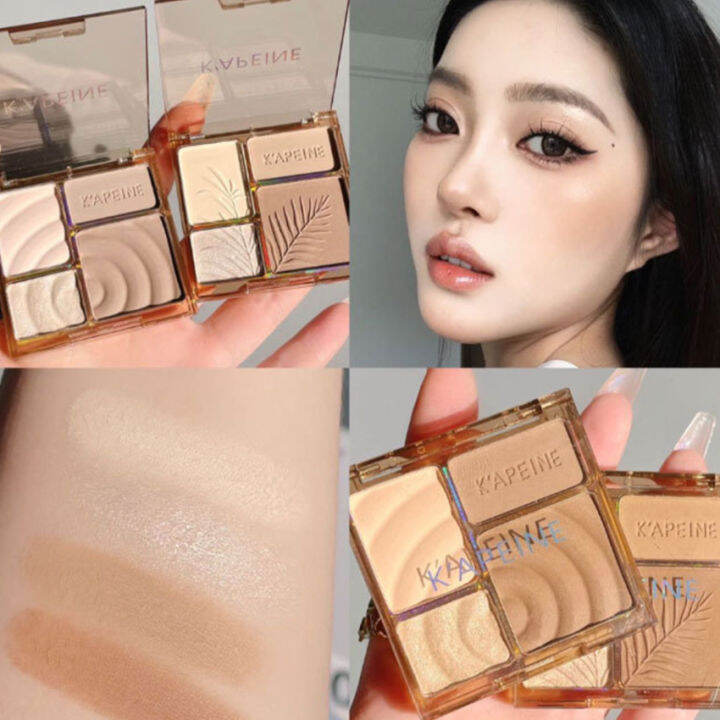 4 Colors Matte Highlighter Bronzers Palette Face Shading Grooming