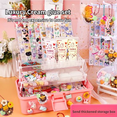 Kawaii DIY Cream Glue Guka Set Hand Ledger Material Pack Handicraft Works Making stickers diy materials Toys Childrens Gifts