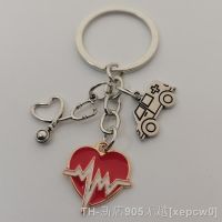 hot【DT】☁  Doctor Keychain Stethoscope Ambulance Heartbeat Pharmacist Syringe Chains Gifts Jewelry