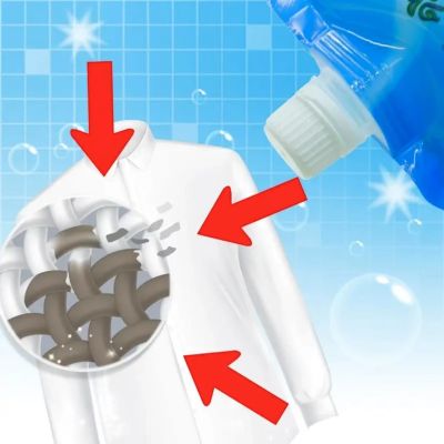 น้ำยาซักผ้าดีเอนด์1ถุง ผลิตภัณฑ์ขจัดคราบฝังลึก สำหรับผ้าขาวและผ้าสี ชนิดน้ำ 500 มล.