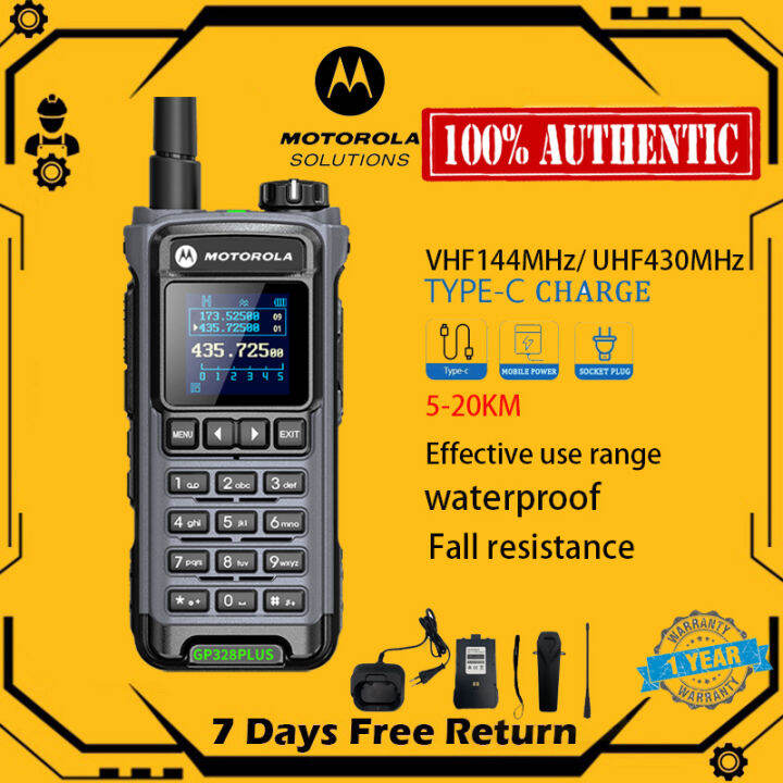 Motorola Walkie Talkie GP328 PLUS Long Range 10KM Transceiver Dual Band
