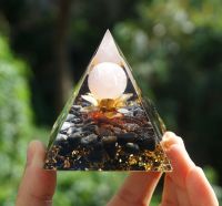 Handmade Orgonite Pyramid Crystal Healing Energy Orgone Pyramide with Pendant Necklace