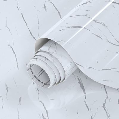 กระดาษกาวสติกเกอร์ทำเองหินอ่อนกันน้ำสำหรับผนังห้องน้ำ Wallpaper PVC สติ๊กเกอร์แปะผนังกันน้ำมันสำหรับเคาน์เตอร์ตู้ห้องครัว