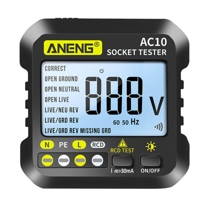 ANENG AC10 Socket Tester LCD Voltage Detector US/UK/EU Plug Polarity Phase Check Lazada PH