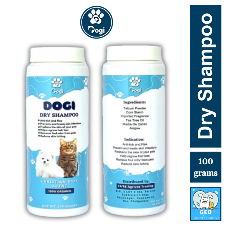 [GEO AGRIVET] Dogi Pet Dry Shampoo Powder 100g Organic Charming scent